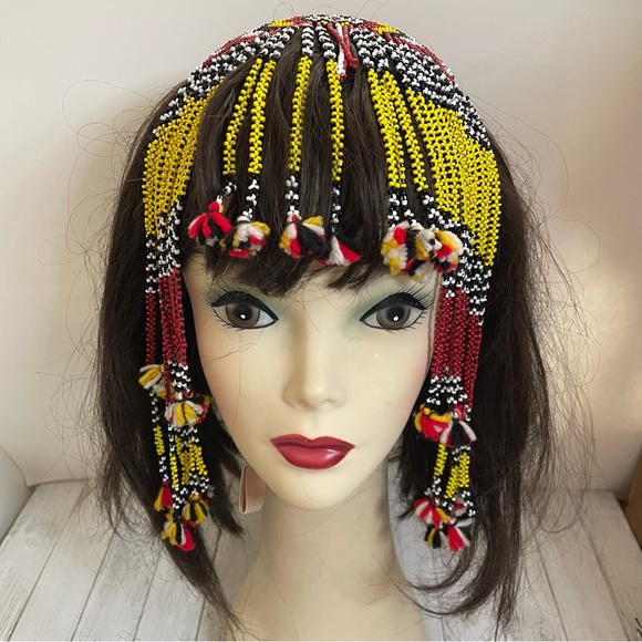 Vintage Handmade Native American Beaded Dangling Hair Comb Rare One of a Kind - Picture 5 of 12